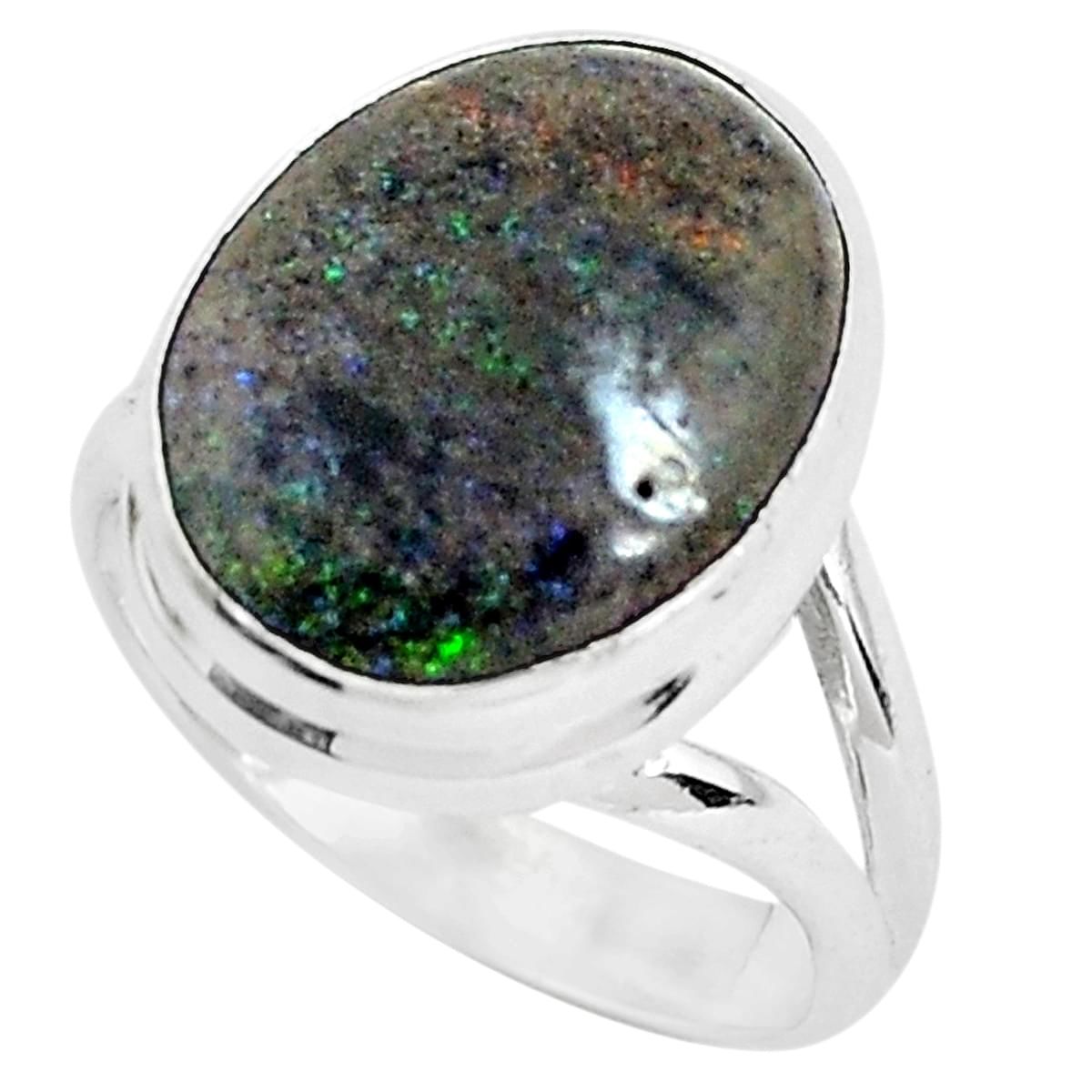 Size 7 Matrix Opal Peridot and Amethyst Ring